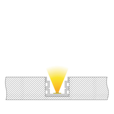 Aluprofil golv, mark 24x20mm 2m