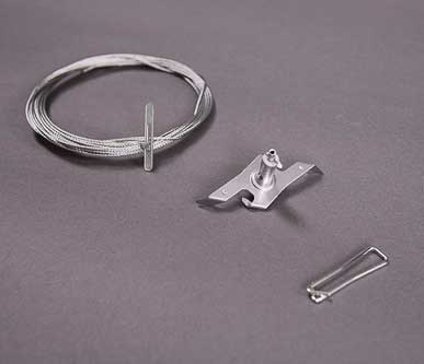 Wirekit 4m för Global trac skenor Grå